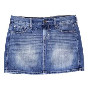 Old Navy Jean Mini Skirt Womens 4 Blue Distressed Casual Preppy Boho Y2K Trendy